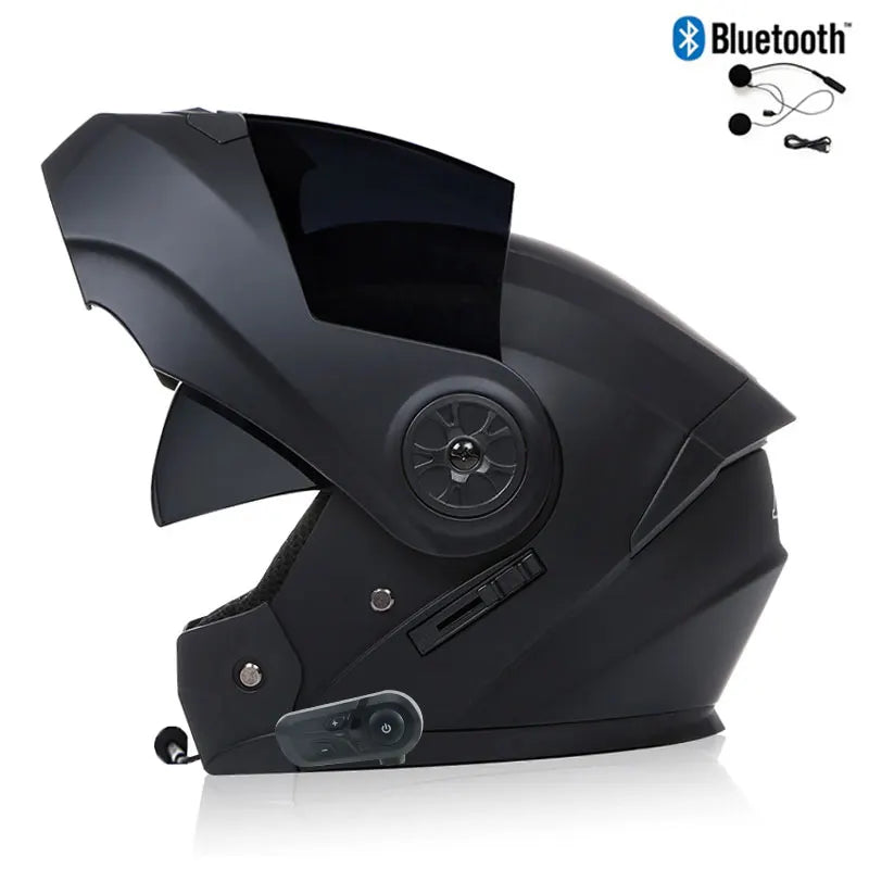Modular Bluetooth Motorcycle Helmet — Flip-Up Chin Bar, Built-In Sun Visor