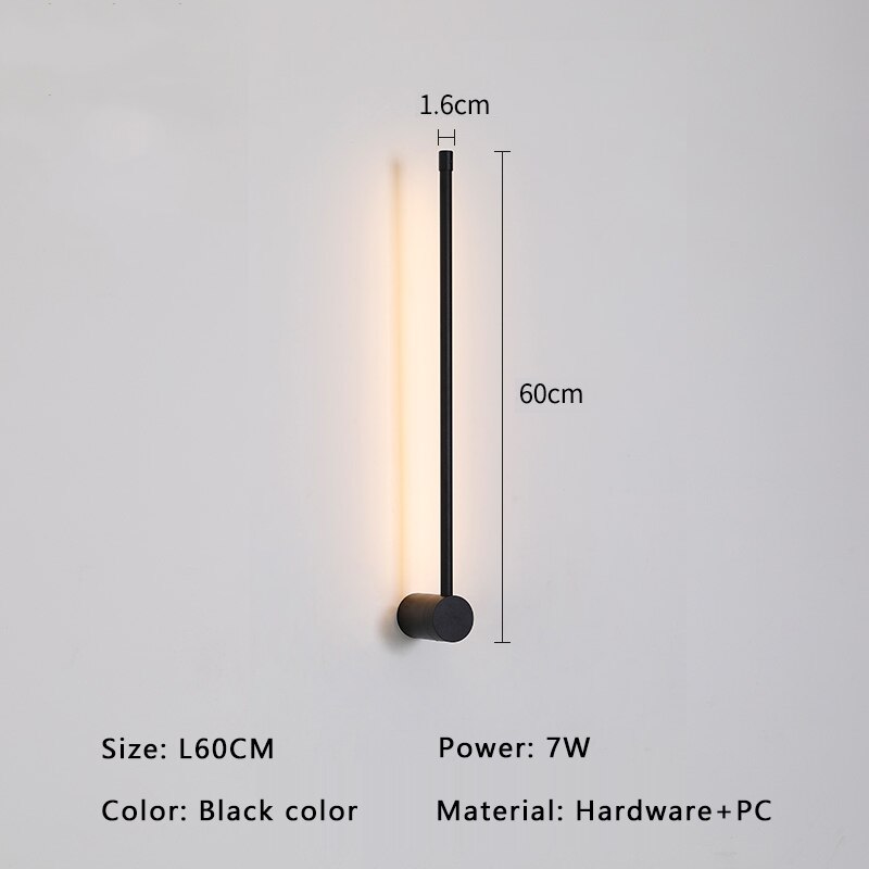 Modern minimalistisk LED-vägglampa, guld eller svart, AC85-265V