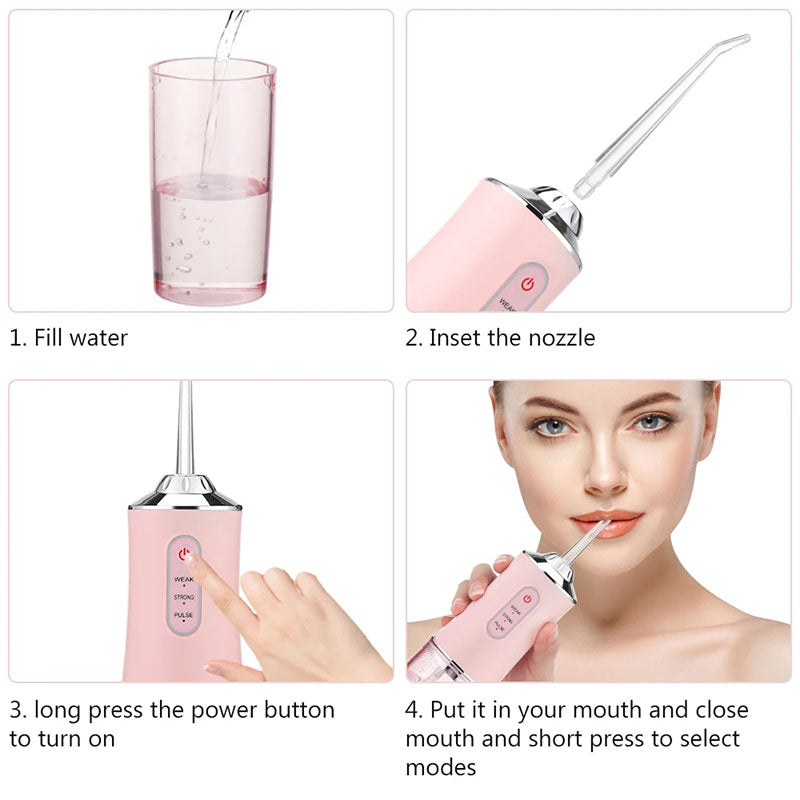 Hydropulseur dentaire sans fil - irrigateur portable rechargeable pour un nettoyage en profondeur