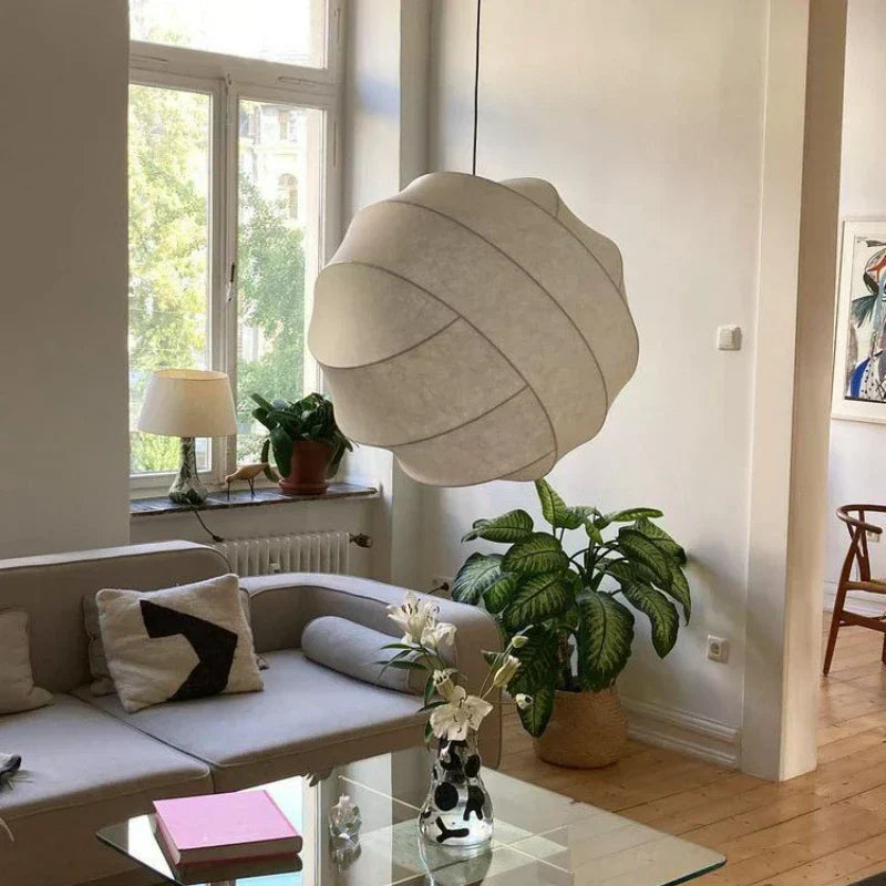 Kirrea Wabi Sabi LED Silk Globe Pendant Light For Dining