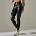 LuxeSculpt High-Waist-Leggings aus flüssigem Leder bis zum Knöchel