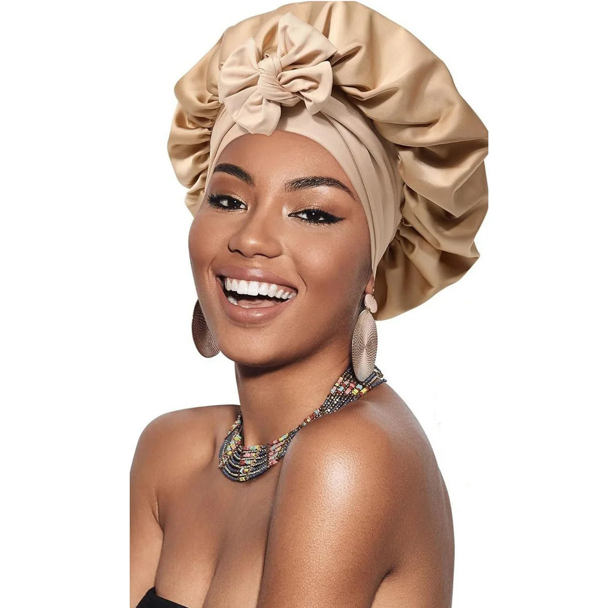 Bonnet en satin de soie — contrôle des frisottis et protection des cheveux