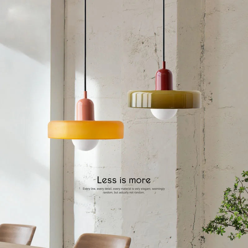 Lampadario retrò nordico in vetro — Lampada regolabile in altezza