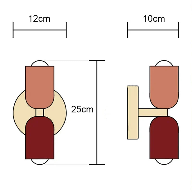 Applique da parete nordica minimalista a doppia luce — illuminazione verso l'alto e verso il basso
