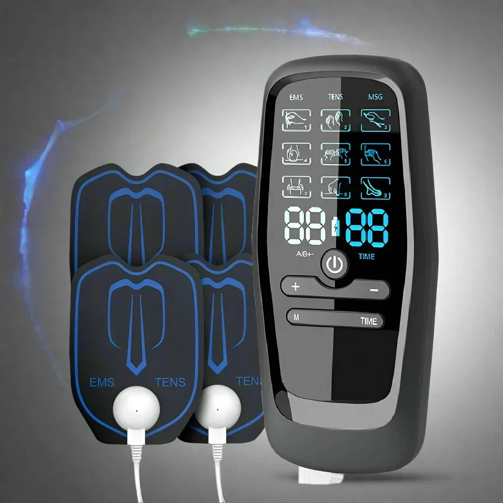 מכשיר TENS חשמלי של Sara, נטען באמצעות USB, עם 6 מצבים לשיכוך כאבים