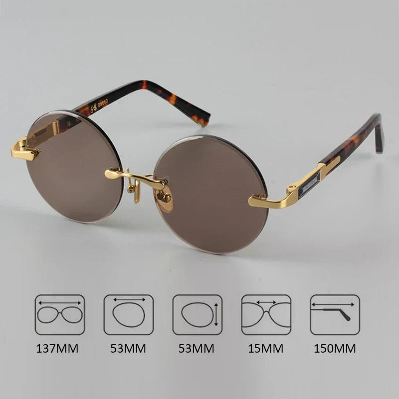 Kristallklare rahmenlose Sonnenbrille — UV400-Antireflexgläser