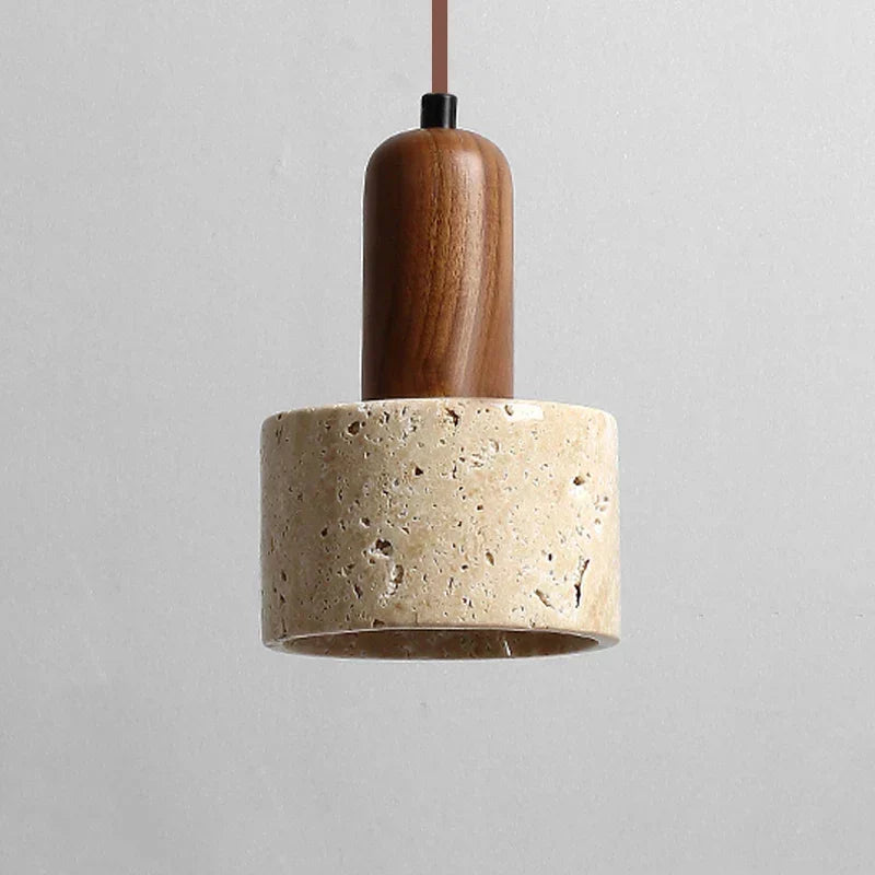 Wabi-Sabi-Pendelleuchte - gelber Marmor, langlebiger Travertin