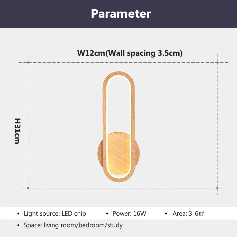 Fernwood Wooden Wall Light With Warm Glow For Natural Accent