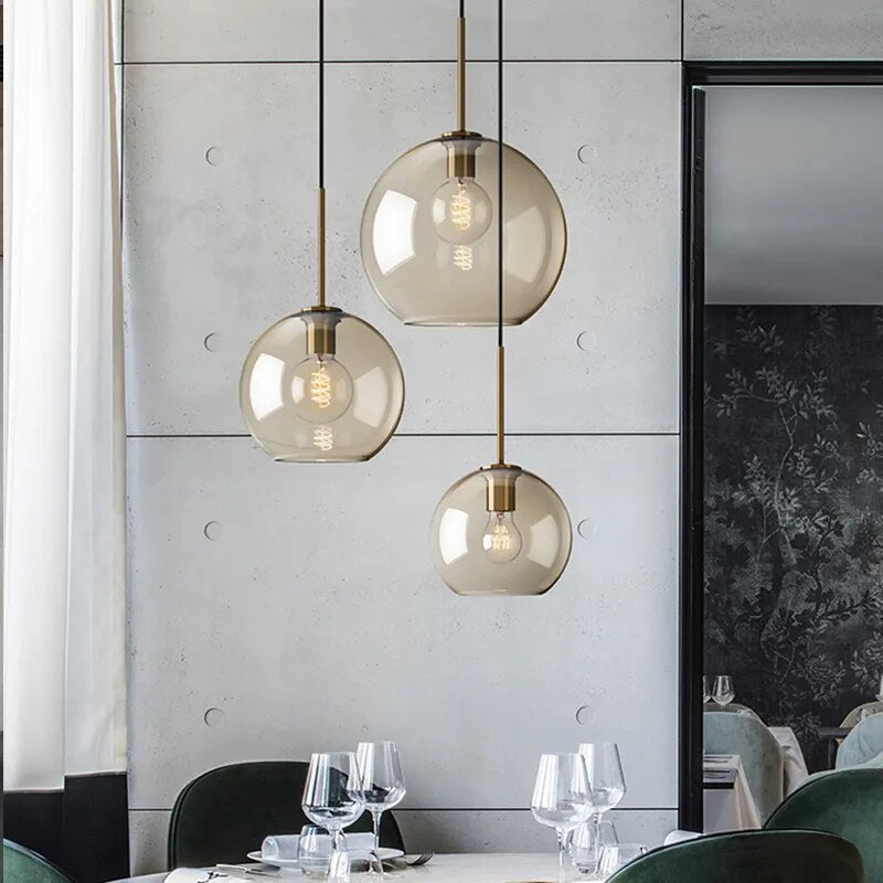 Industriële Nordic hanglamp van glas en led - modern luxearmatuur
