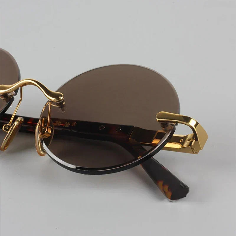 Kristallklare rahmenlose Sonnenbrille — UV400-Antireflexgläser