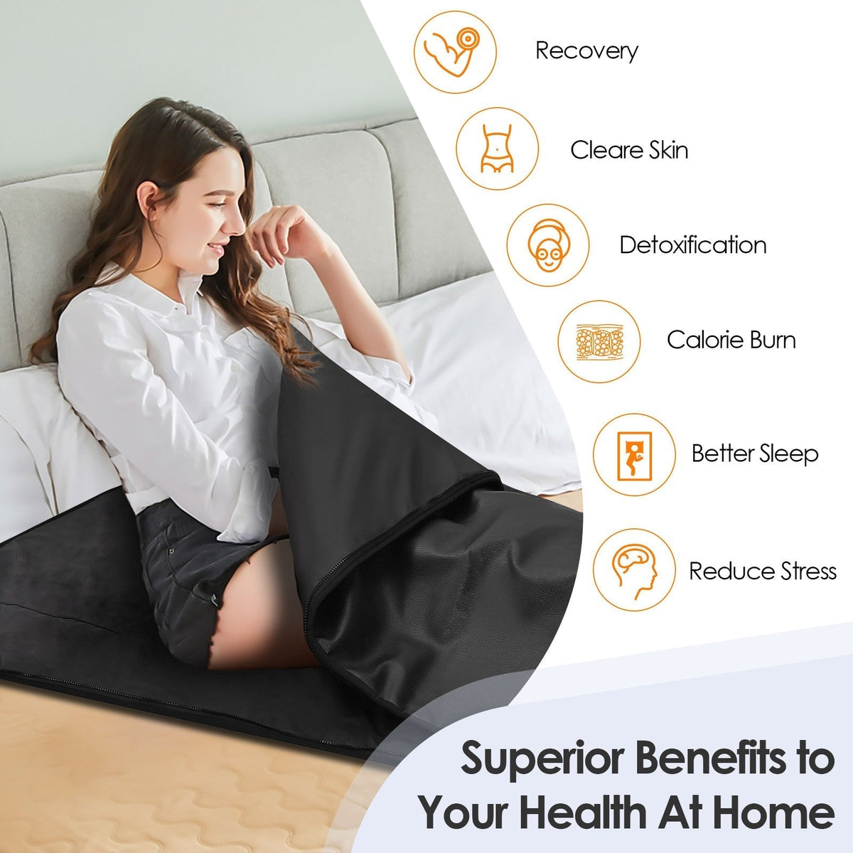 Couverture de sauna infrarouge — Thérapie portable chauffante de détoxification et de relaxation