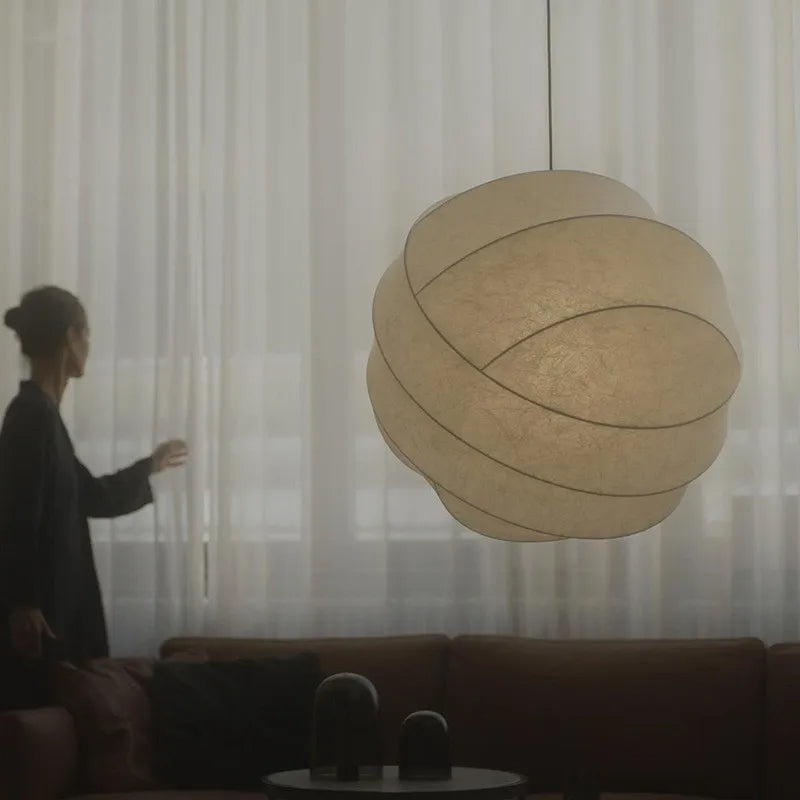 Kirrea Wabi Sabi LED Silk Globe Pendant Light For Dining