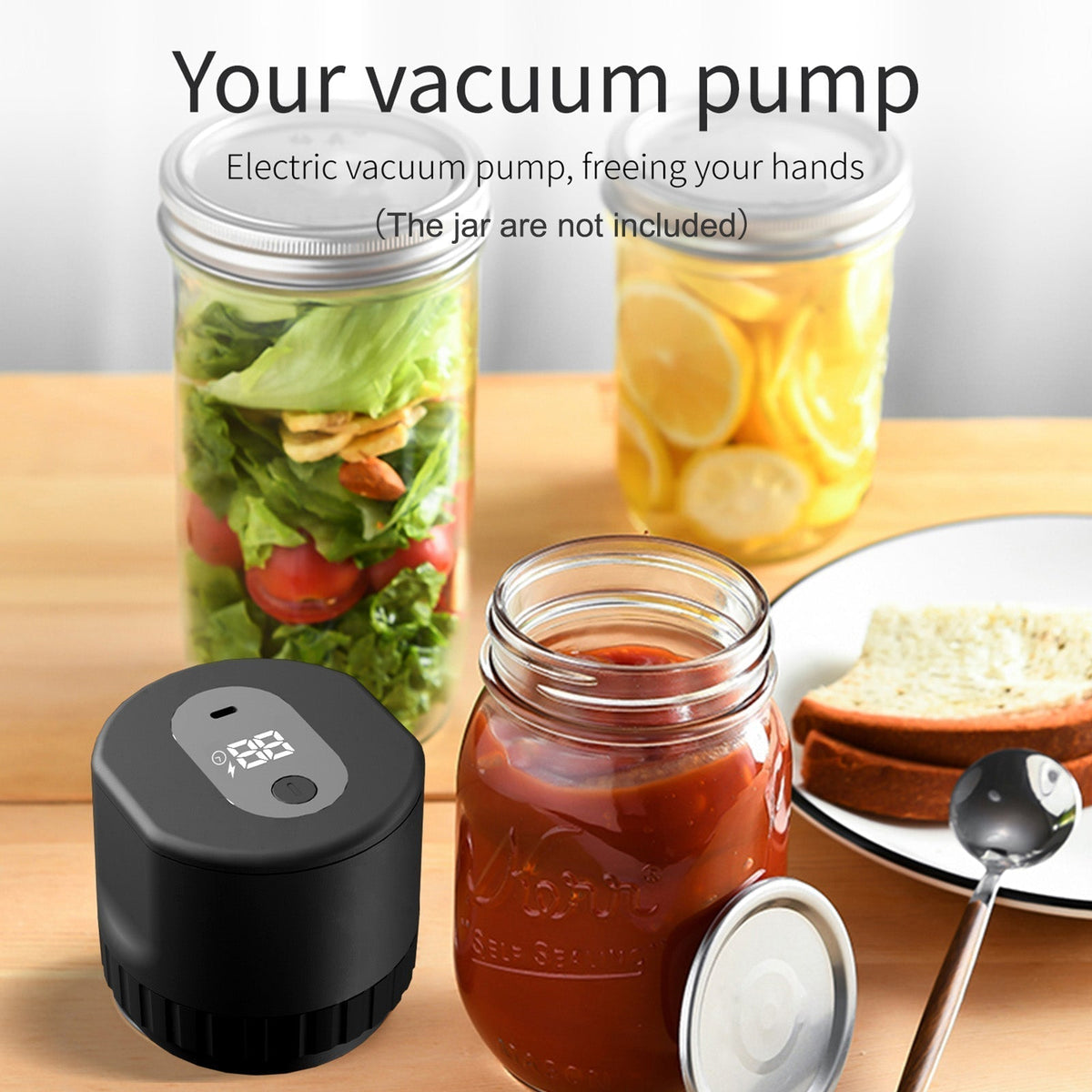 Premium Electric Mason Jar Vacuum Sealer Kit — Airtight Seal