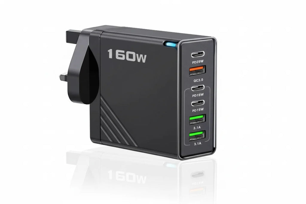 160W USB-Cマルチポート壁掛け充電器兼コンパクト電源ステーション