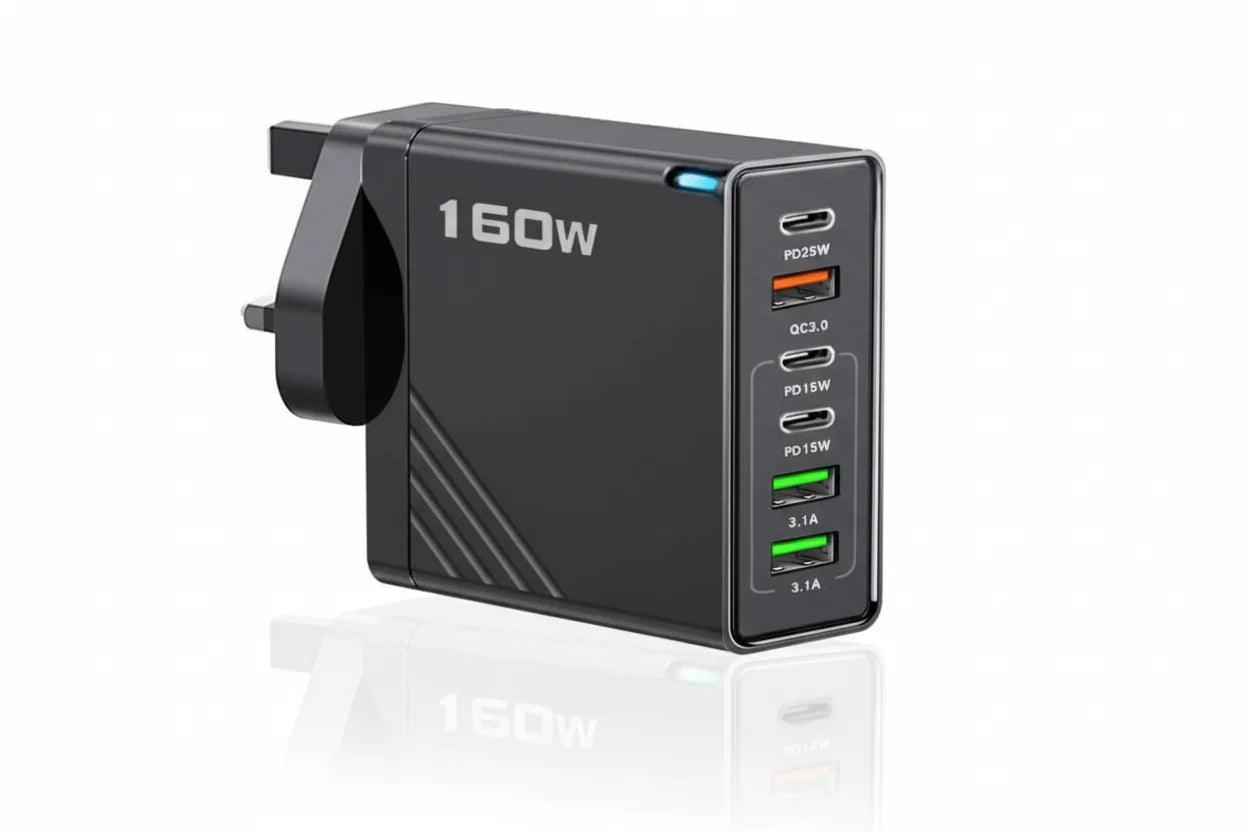 160 W USB-C-Multiport-Wandladegerät und kompakte Powerstation