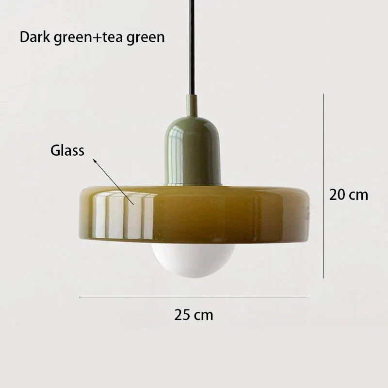 Lampadario retrò nordico in vetro — Lampada regolabile in altezza