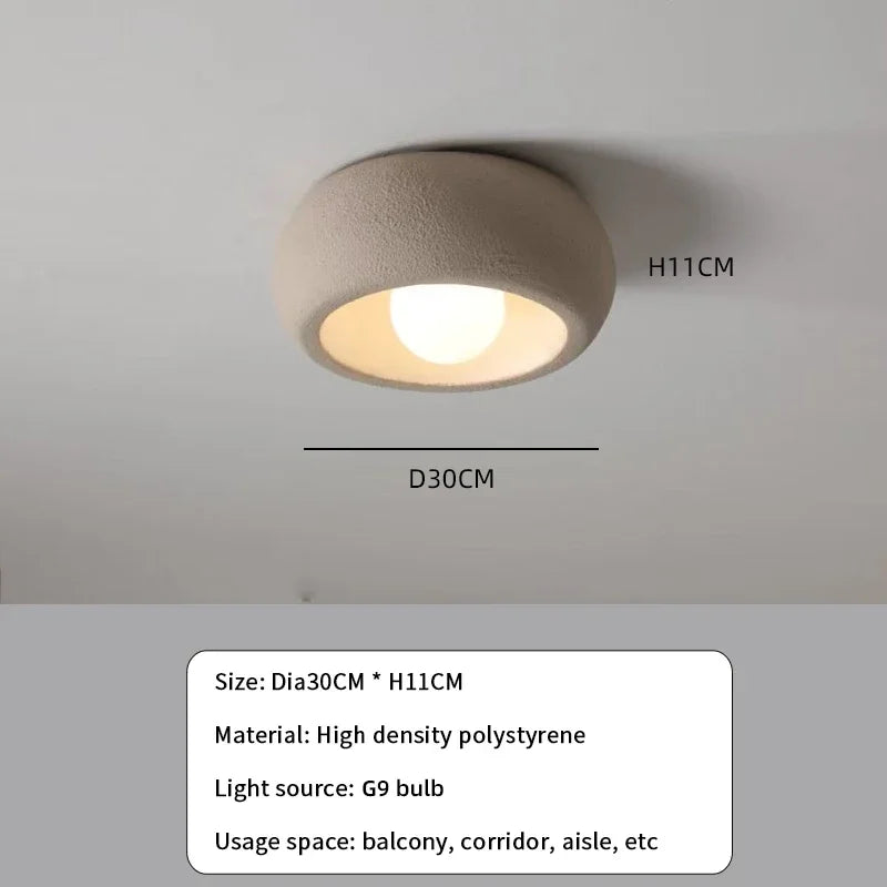 Kairoa Circular Ceiling Light With LED Illumination In Minimal Japanese Wabi-Sabi Style