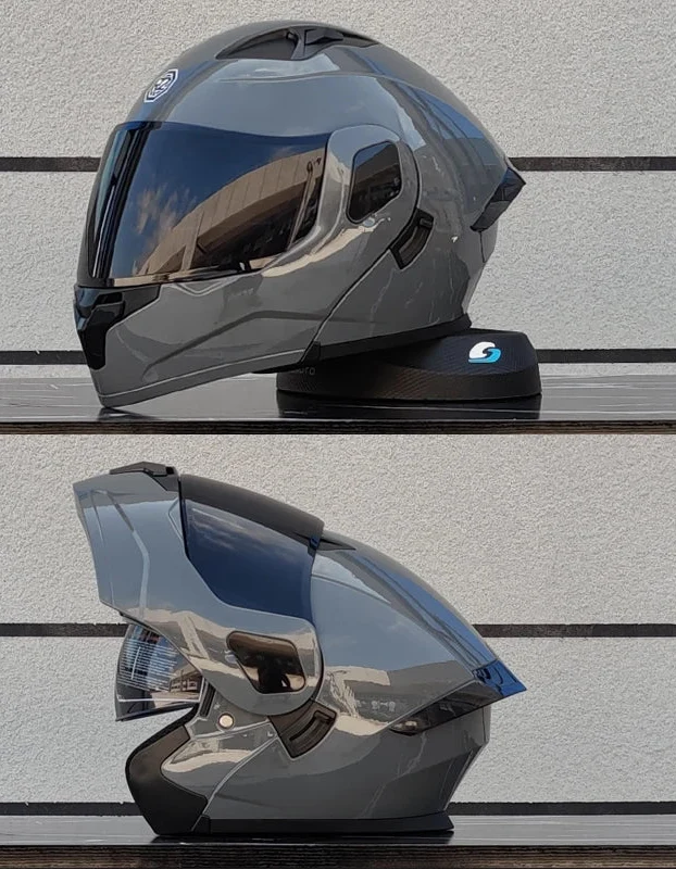 フリップフロント式フルフェイスバイクヘルメット — DOT認証デュアルレンズシールド