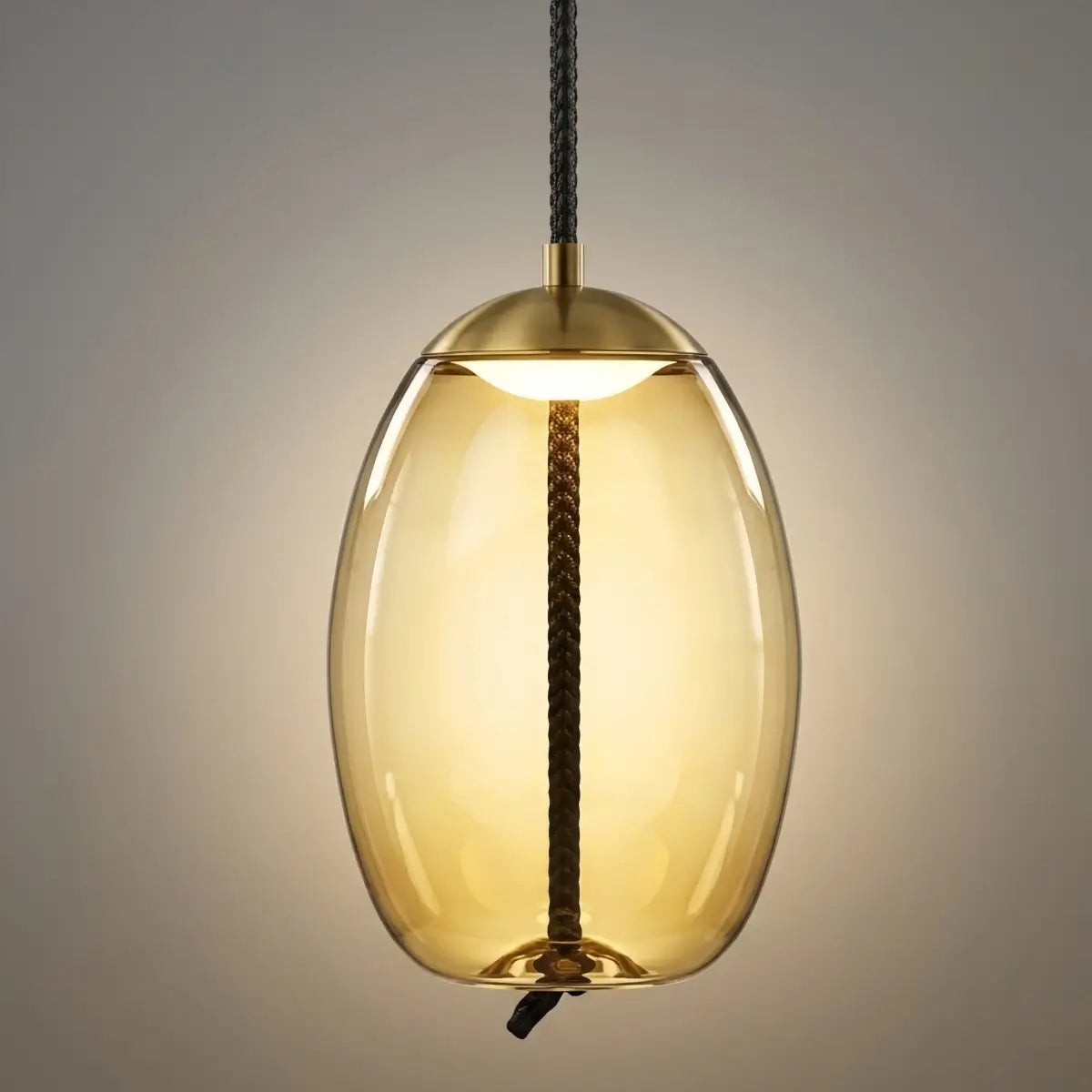 Modern Blue/Amber Pendant Light - Decorative Glass Geometric Living Room - Flindria