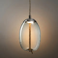 Modern Blue/Amber Pendant Light - Decorative Glass Geometric Living Room - Flindria