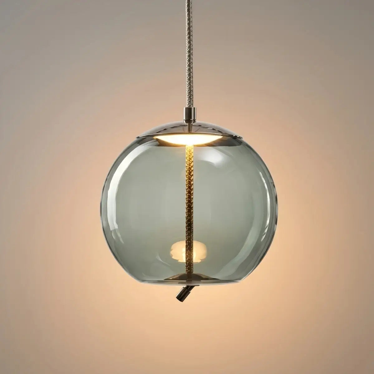 Modern Blue/Amber Pendant Light - Decorative Glass Geometric Living Room - Flindria