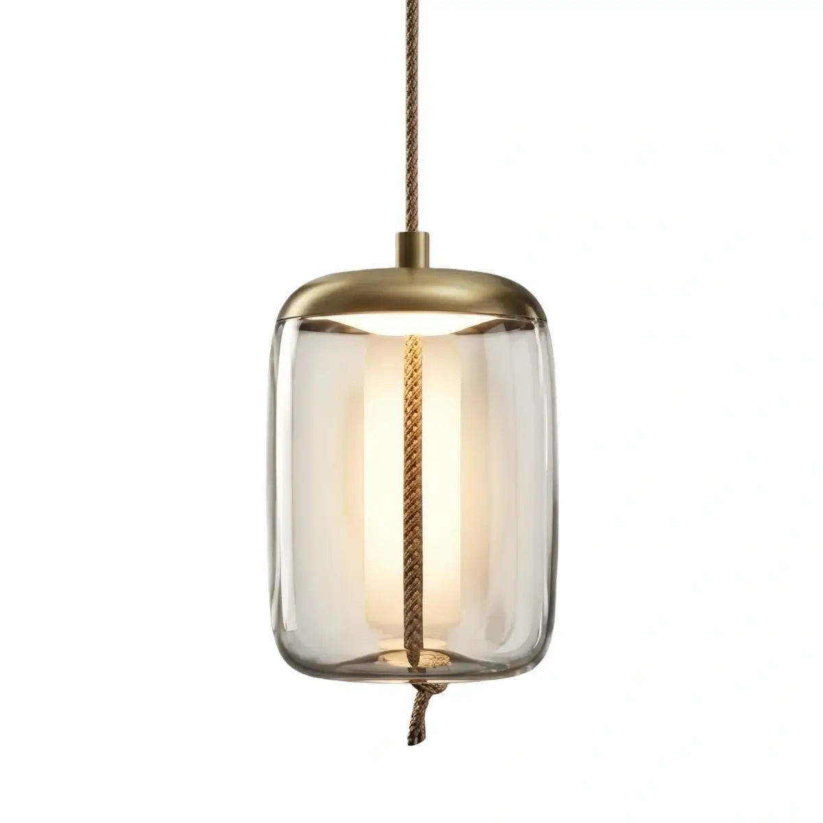 Modern Blue/Amber Pendant Light - Decorative Glass Geometric Living Room - Flindria