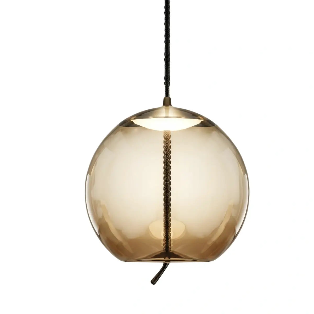Modern Blue/Amber Pendant Light - Decorative Glass Geometric Living Room - Flindria
