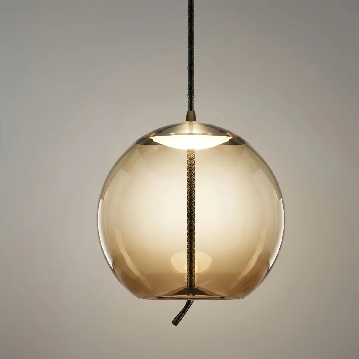 Modern Blue/Amber Pendant Light - Decorative Glass Geometric Living Room - Flindria
