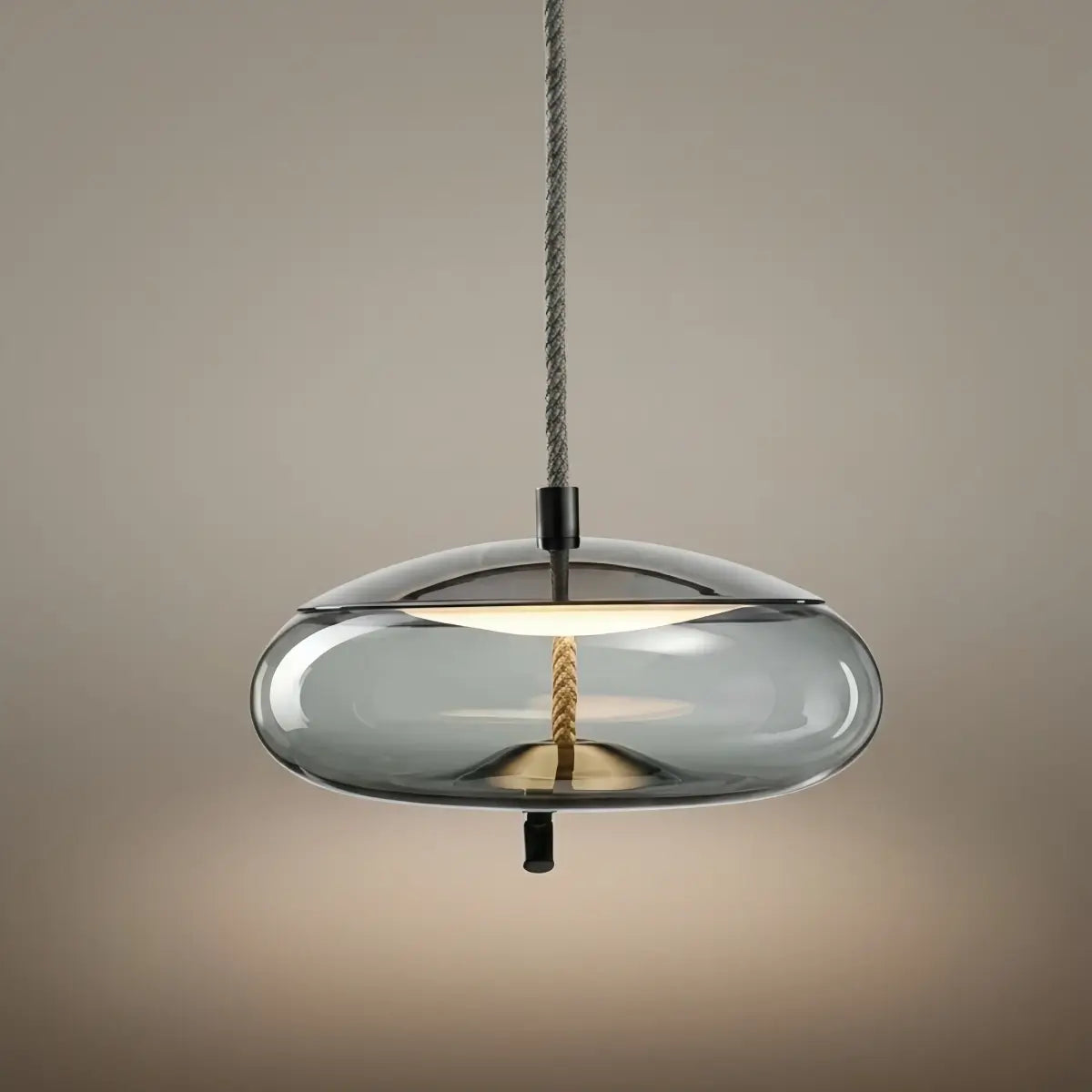 Modern Blue/Amber Pendant Light - Decorative Glass Geometric Living Room - Flindria
