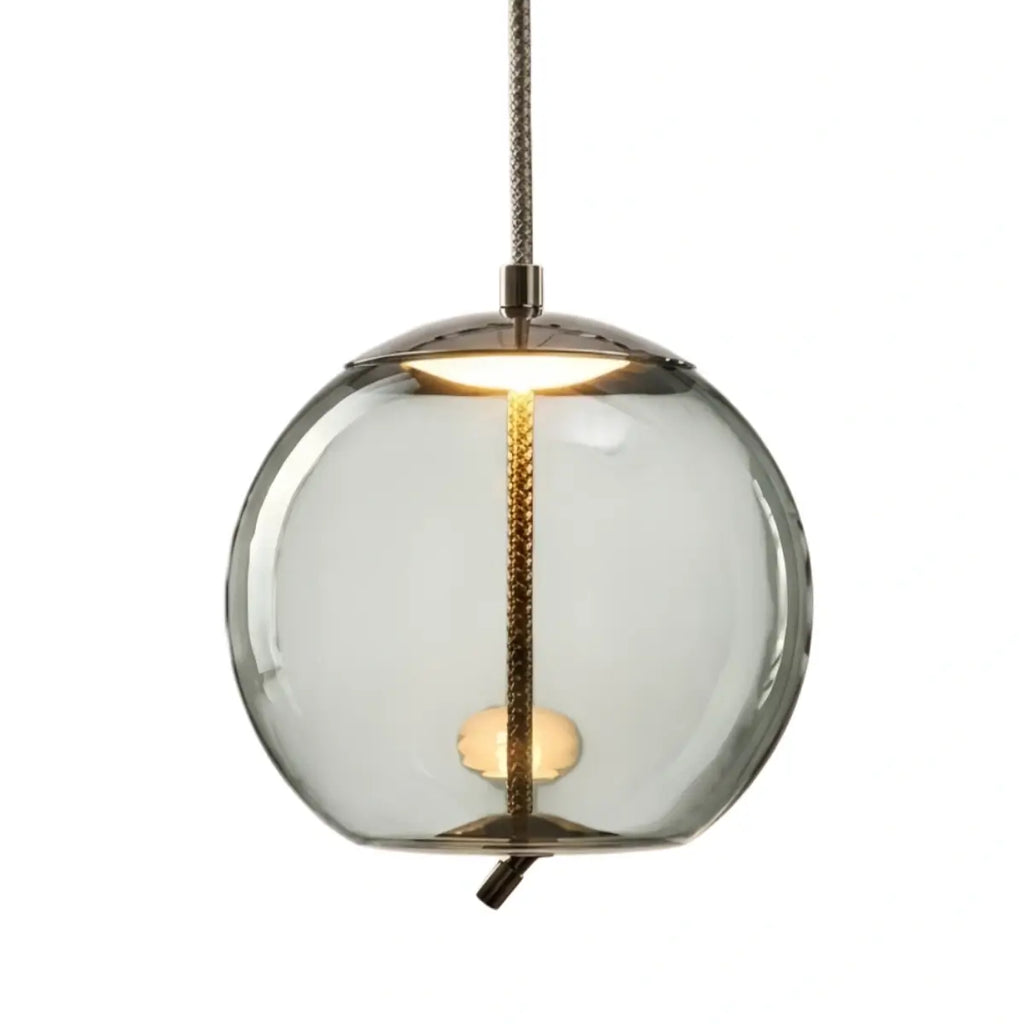 Modern Blue/Amber Pendant Light - Decorative Glass Geometric Living Room - Flindria