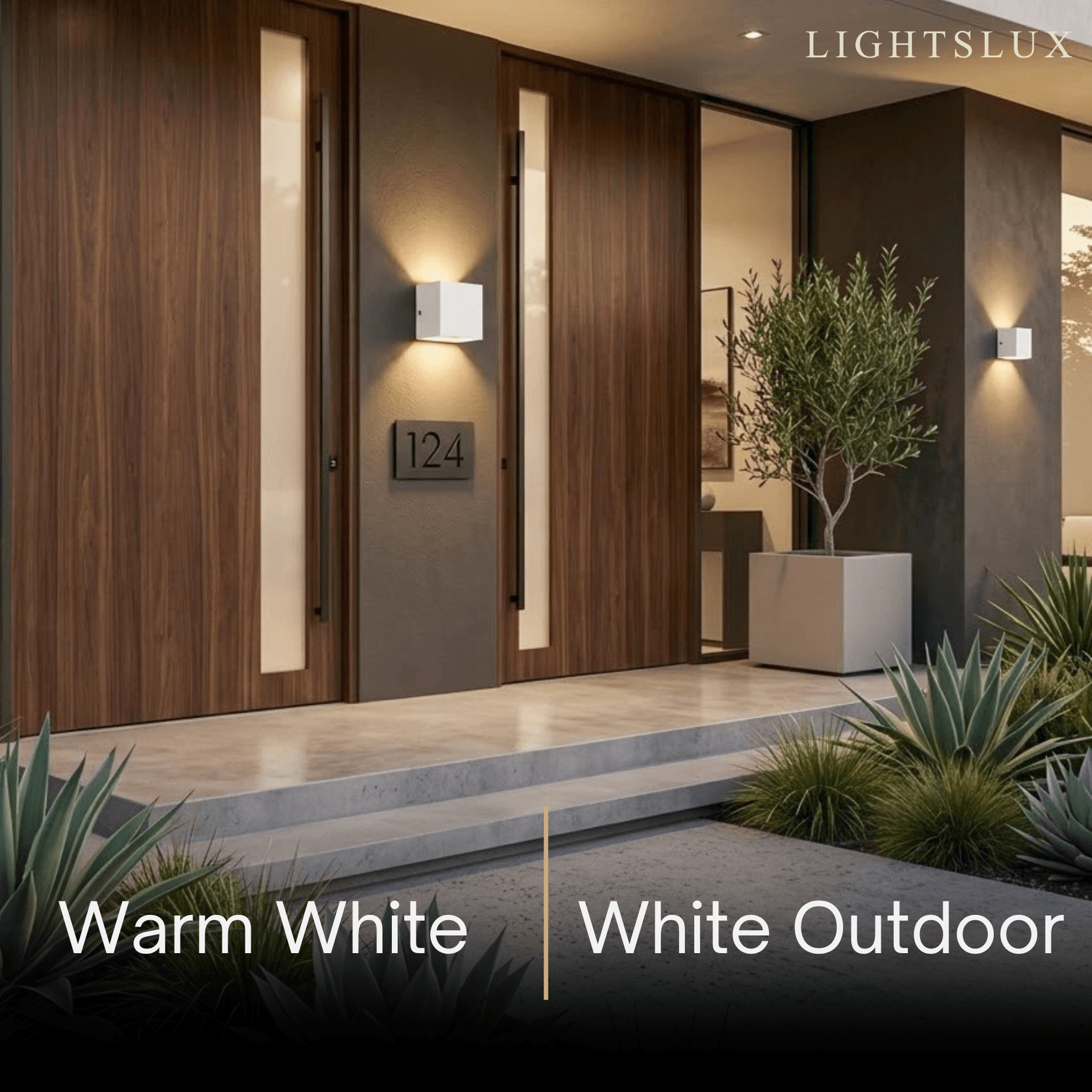 Modern Outdoor Wall Light - Metal Design in Black/White/Grey for Corridor - Flindria