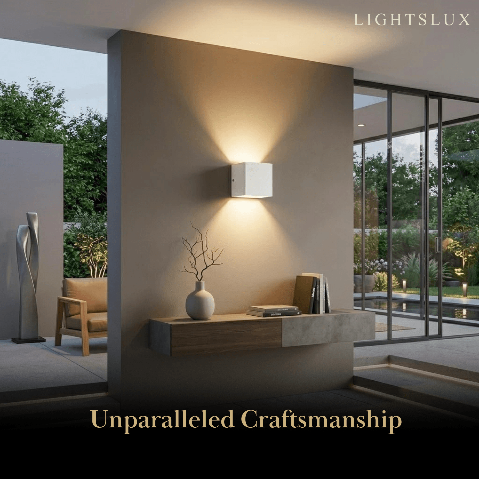 Modern Outdoor Wall Light - Metal Design in Black/White/Grey for Corridor - Flindria