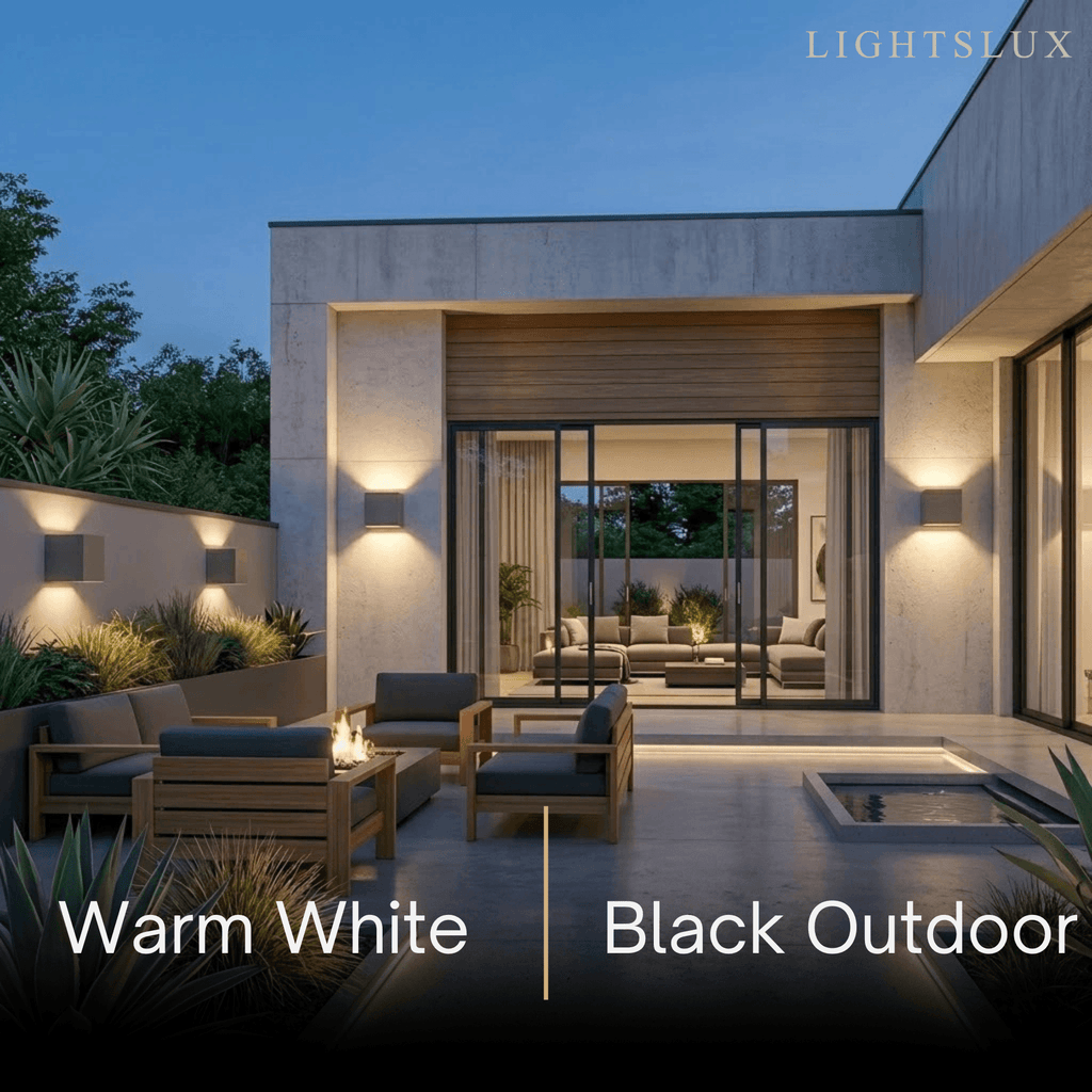 Modern Outdoor Wall Light - Metal Design in Black/White/Grey for Corridor - Flindria