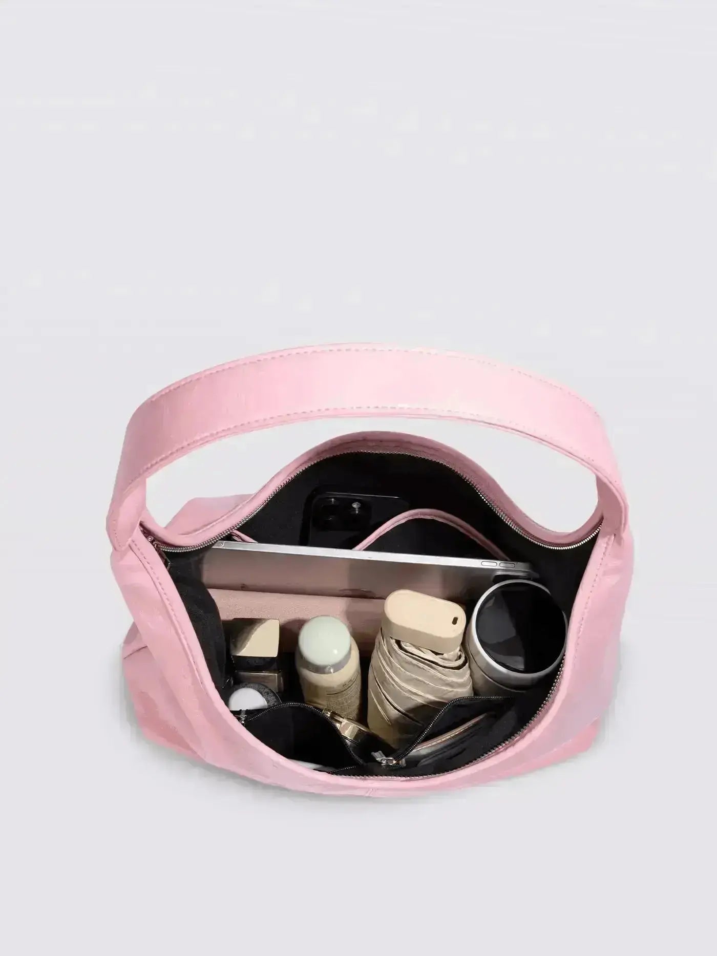 Saco de couro vintage envelhecido — inclui estojo de cosméticos