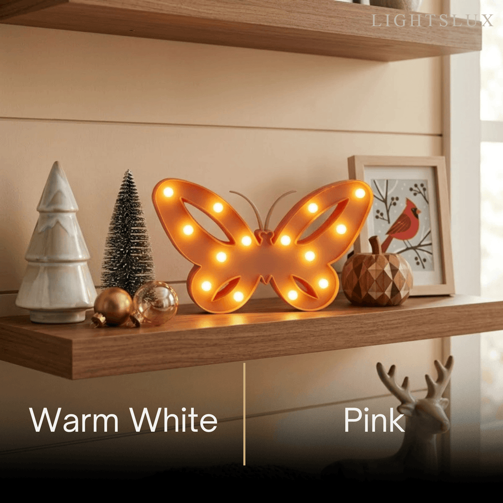 Art Deco růžová stolní lampa – ABS motýlkový design do ložnice – Flindria