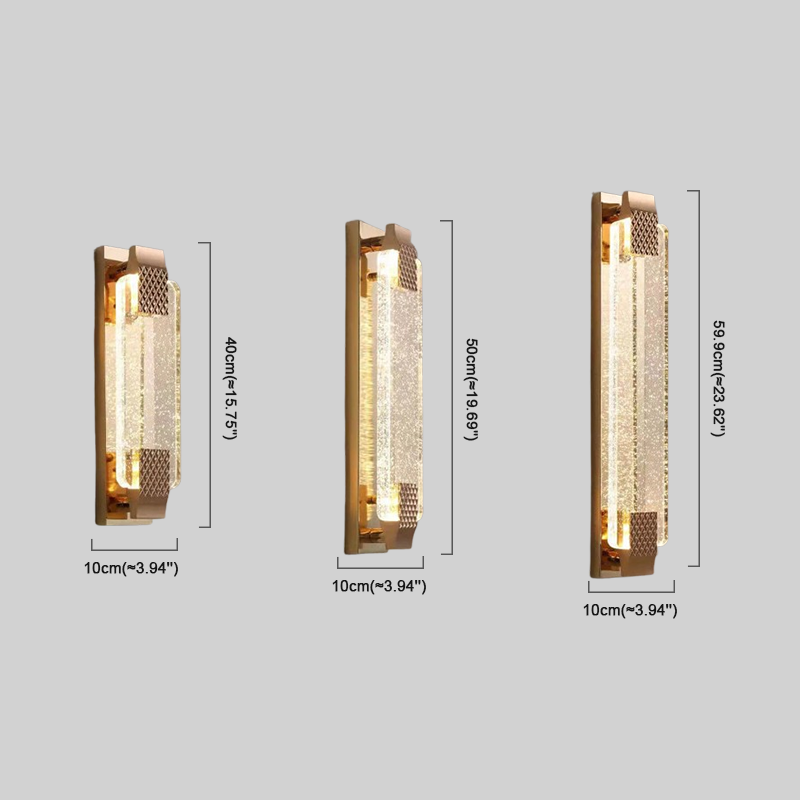 Modern Luxury Wall Lamp – Gold Crystal Rectangular Light for Living Room - Flindria