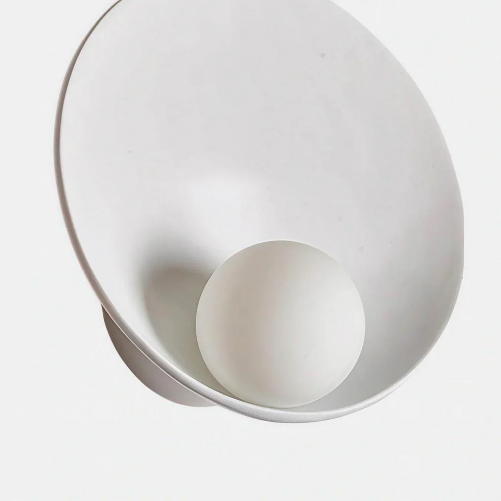 Minimalist Rustic Bowl Wall Lamp — Natural Resin & Metal with Warm Glow Bedroom - Flindria