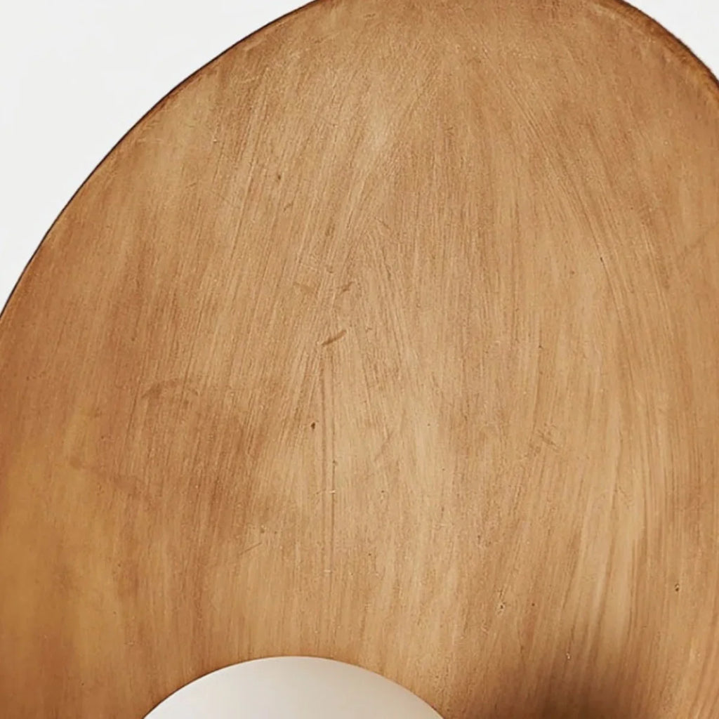 Minimalist Rustic Bowl Wall Lamp — Natural Resin & Metal with Warm Glow Bedroom - Flindria