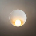 Minimalist Rustic Bowl Wall Lamp — Natural Resin & Metal with Warm Glow Bedroom - Flindria