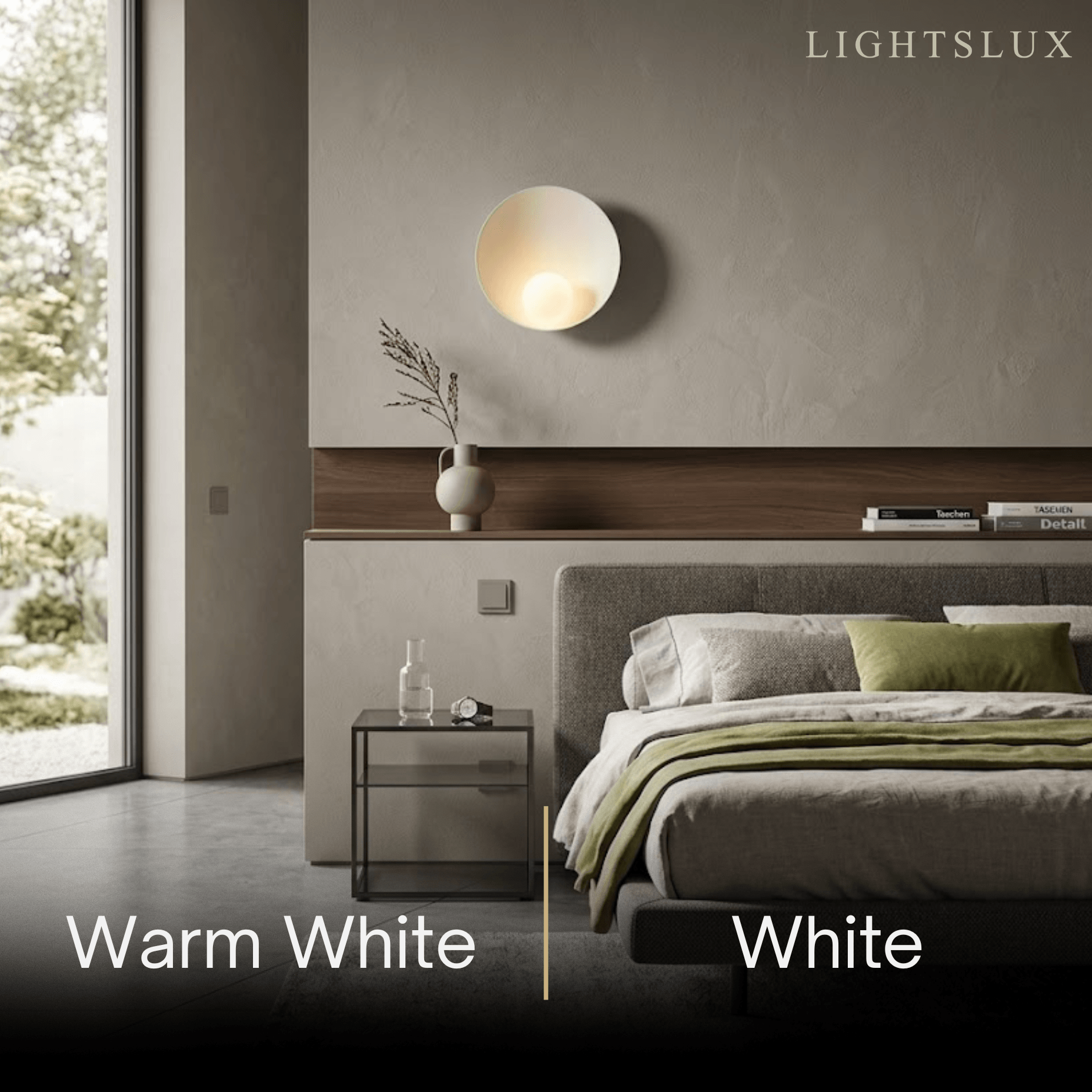 Minimalist Rustic Bowl Wall Lamp — Natural Resin & Metal with Warm Glow Bedroom - Flindria