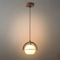 Modern Pendant Light — Wood & Acrylic Sphere with Metal Frame Dining Room - Flindria