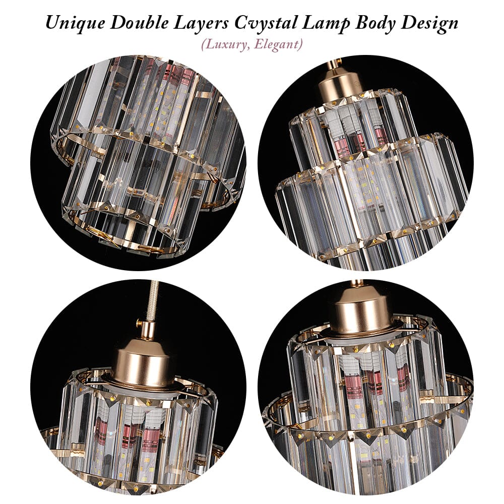 Lyra Crystal Pendants In Black And Gold For Modern Homes