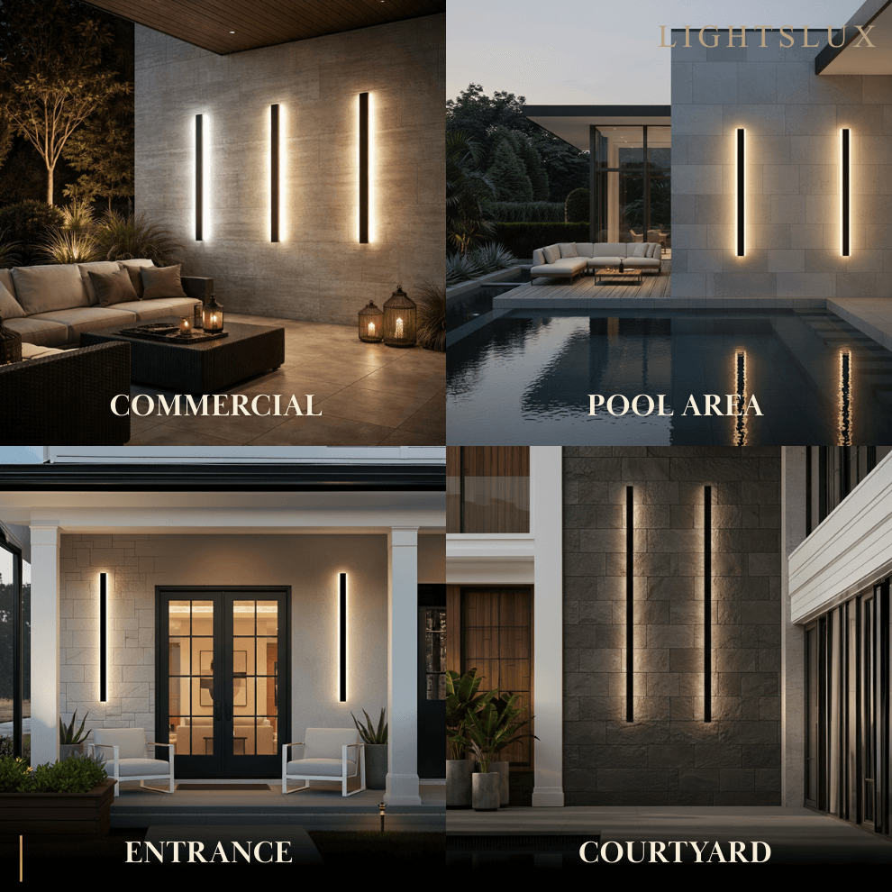 Modern Outdoor LED Wall Light with Sensor - in 8 Size for Outdoor - Flindria