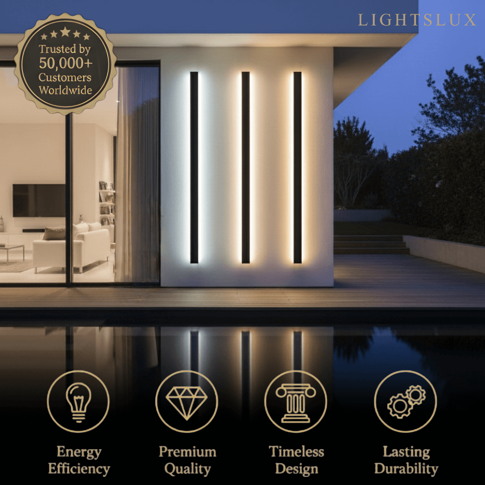 Modern Outdoor LED Wall Light with Sensor - in 8 Size for Outdoor - Flindria
