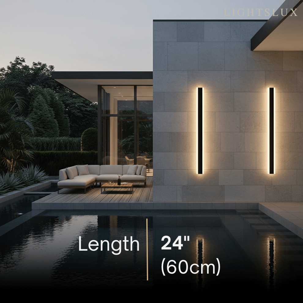 Modern Outdoor LED Wall Light with Sensor - in 8 Size for Outdoor - Flindria