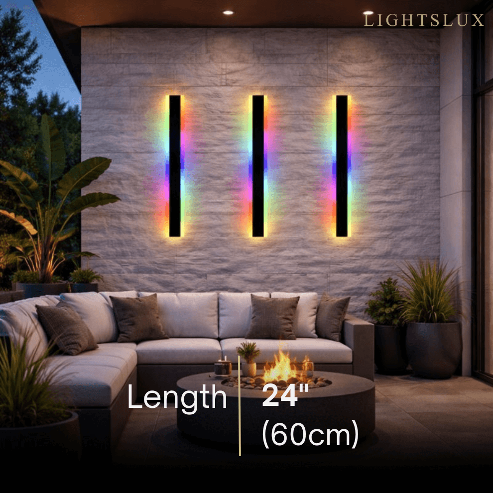 Modern Outdoor LED Wall Light (RGB) — Available in 8 Sizes - Flindria