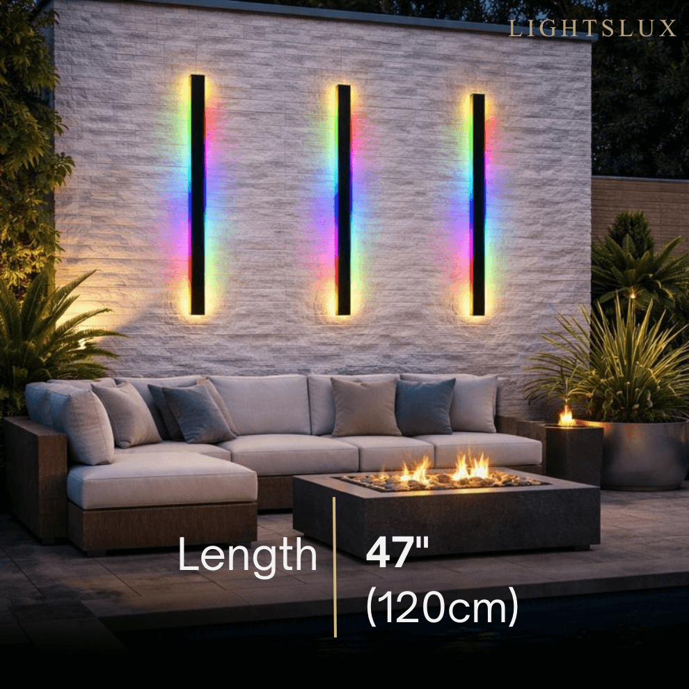 Modern Outdoor LED Wall Light (RGB) — Available in 8 Sizes - Flindria