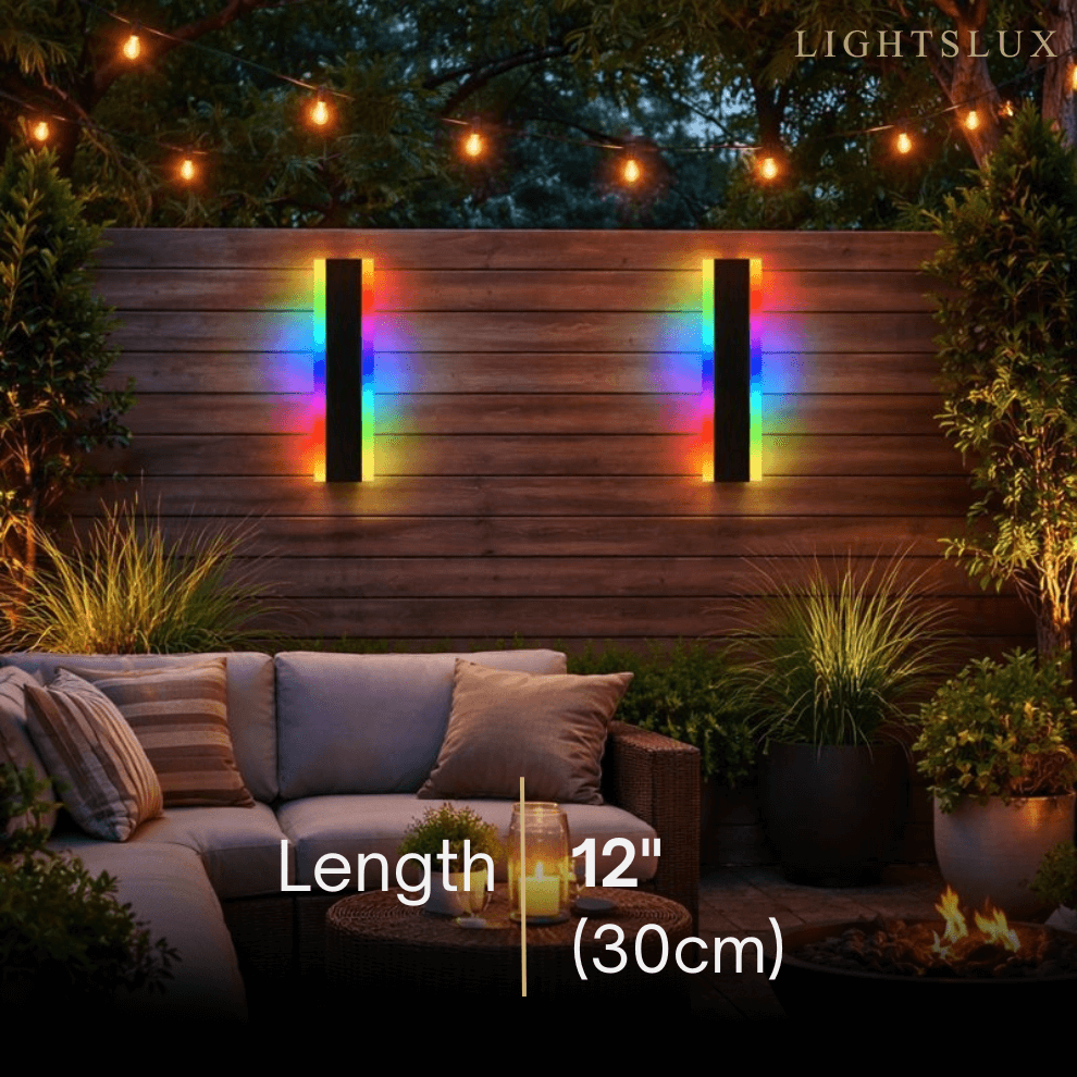 Modern Outdoor LED Wall Light (RGB) — Available in 8 Sizes - Flindria