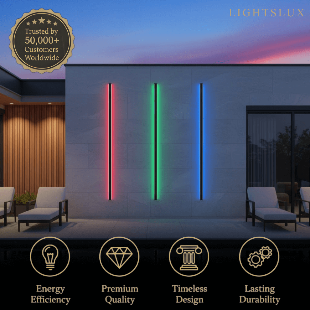 Modern Outdoor LED Wall Light (RGB) — Available in 8 Sizes - Flindria