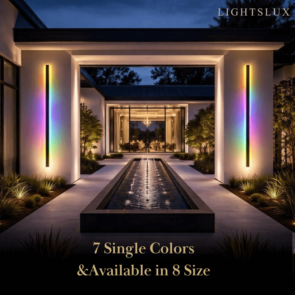 Modern Outdoor LED Wall Light (RGB) — Available in 8 Sizes - Flindria